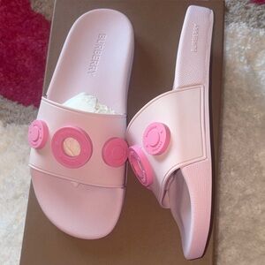 Burberry Light Pink Slide Sandals